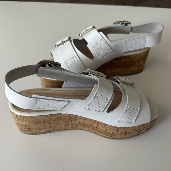 Intentionally Blank White Platform Shoe Cork Sole. Size 38 - Picture 2 of 6
